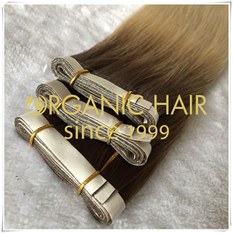 Ombre color pu skin weft popular extensions CNY040